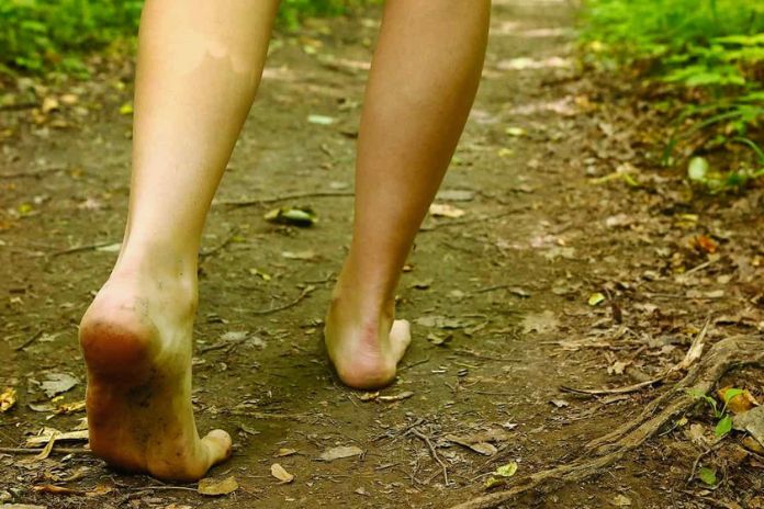 Barefooting Walking Barefoot In Nature